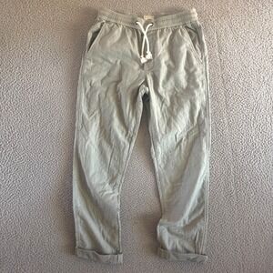 Marine Layer Slim Straight Fit Pants Mens Small Drawstring Sage Green Cotton